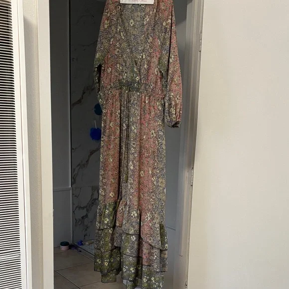 Anthropologie boemo Floral Maxi Dress in Pink and Green - Picture 7 of 14